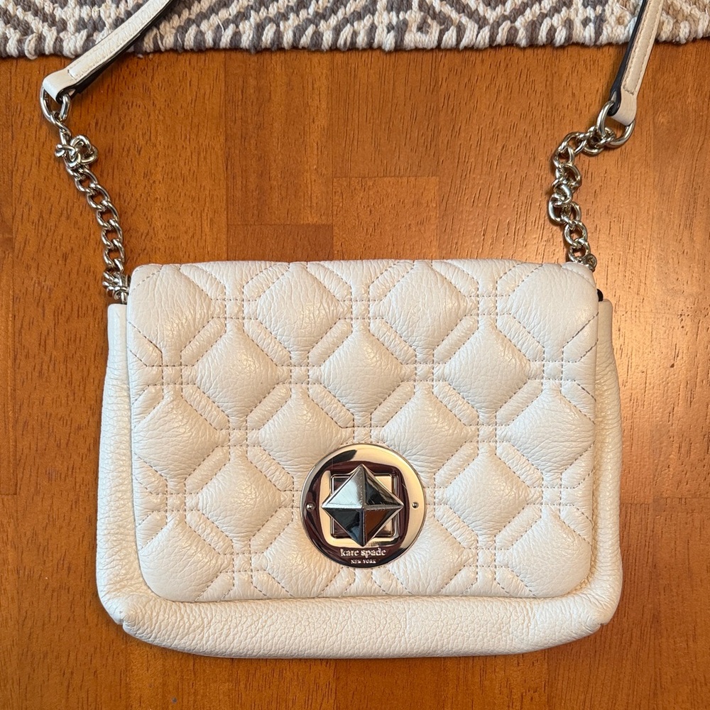 Kate Spade Cream Quilted Crossbody Bag